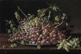 Картина Натюрморт с белым и красным виноградом, Луис Эгидио Мелендес